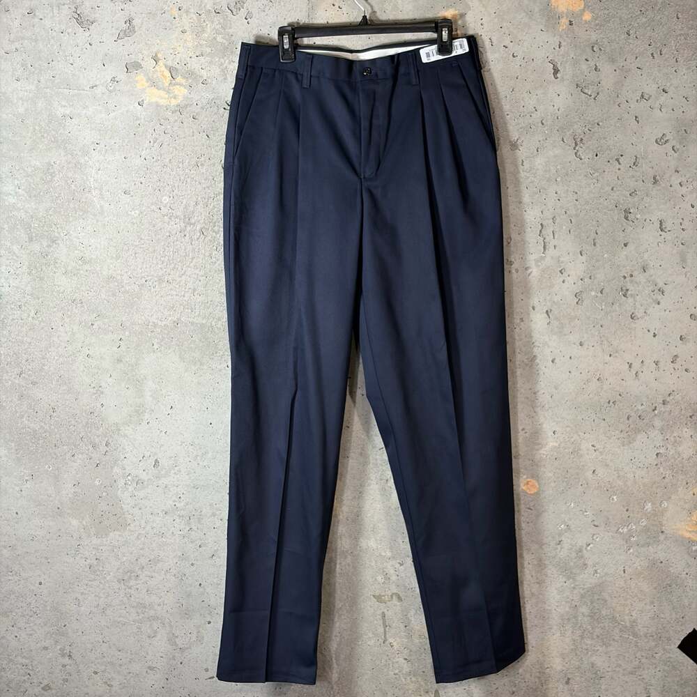 Cintas ComfortFLEX Men's Navy Blue Pleated Work Uniform Trousers 34x34